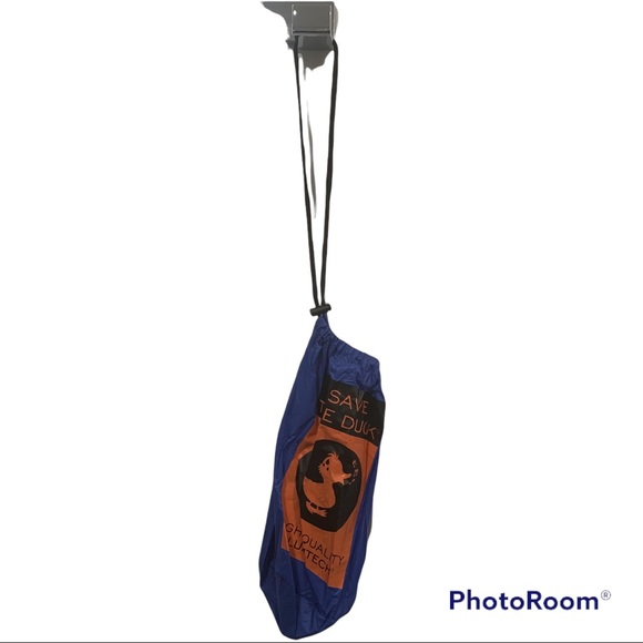 Save The Duck lightweight packable hooded jacket quilted / knit sleeve blues M - Picture 7 of 8